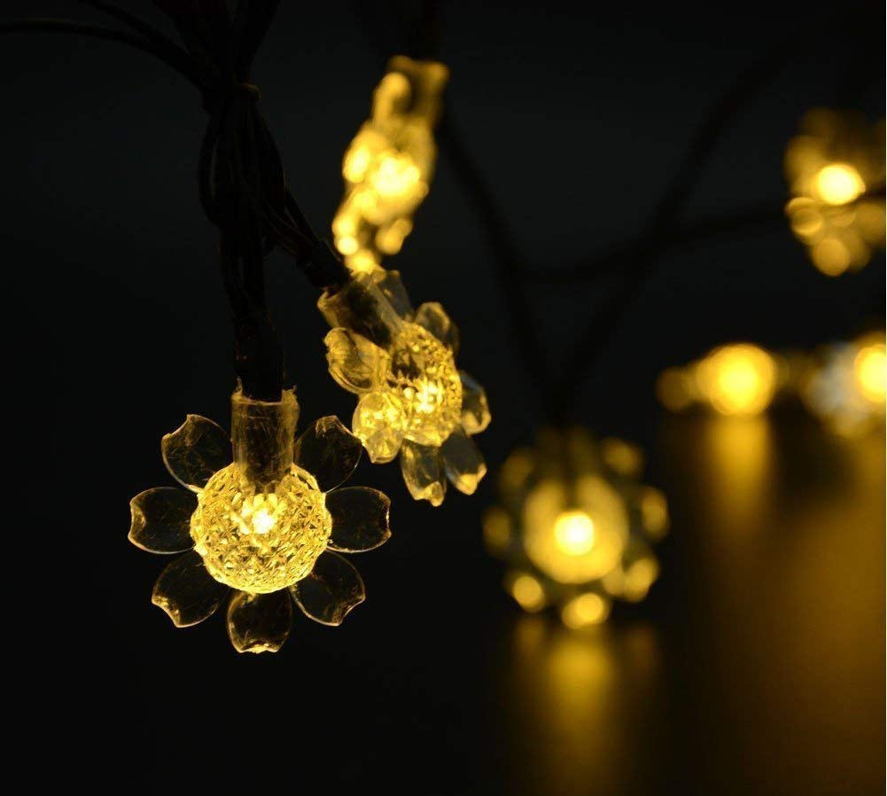 Solar Sunflower String Lights - 50 LED Waterproof 21ft Outdoor Solar Powered Fairy Lights for Garden, Patio, Christmas, Wedding & Party Decorations (Warm White) | Perfect for Backyard, Landscape, Holiday & Special Event Lighting