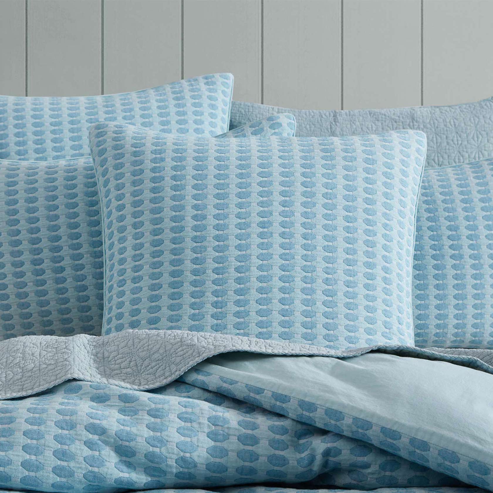 Frankie Turquoise European Pillowcase by Logan and Mason Platinum - Luxury Home Decor for Bedroom & Living Room