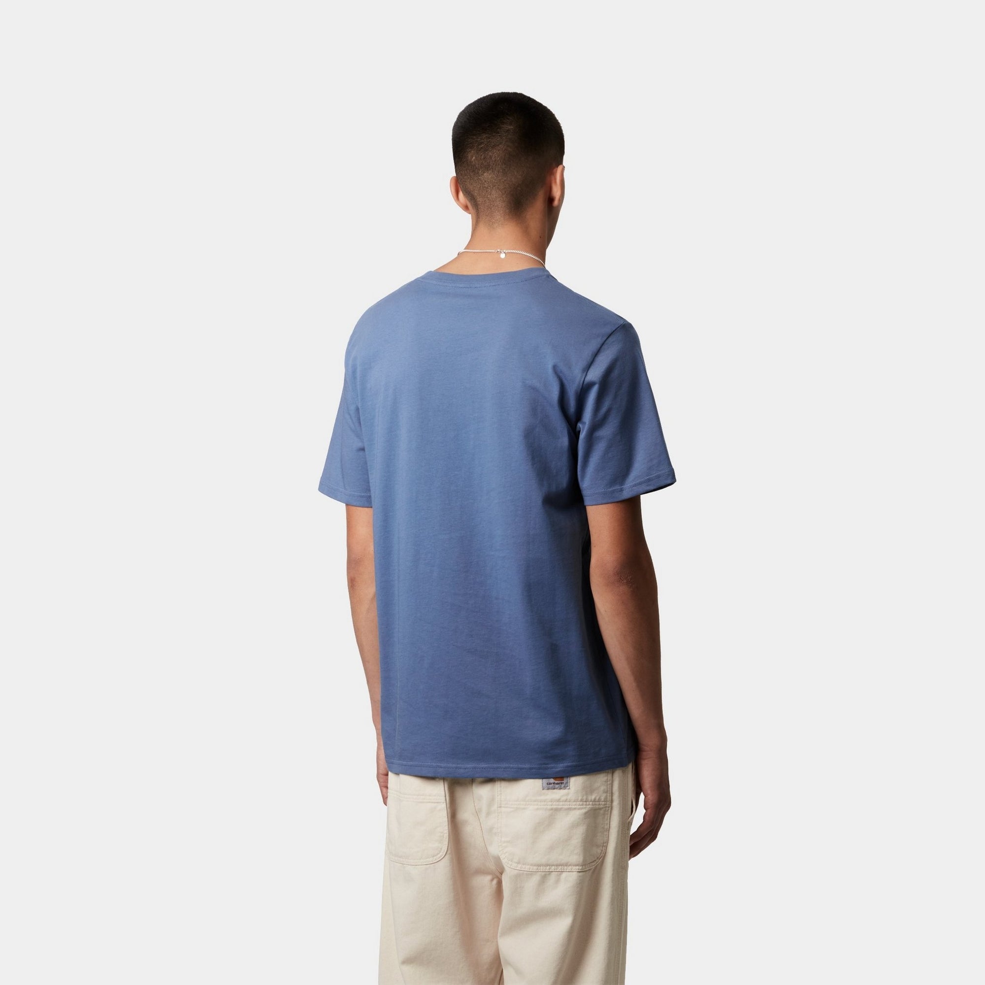 Men's Pocket T-Shirt | Soft Cotton Casual Tee in Blue Iris | Perfect for Everyday Wear, Work & Outdoor Activities