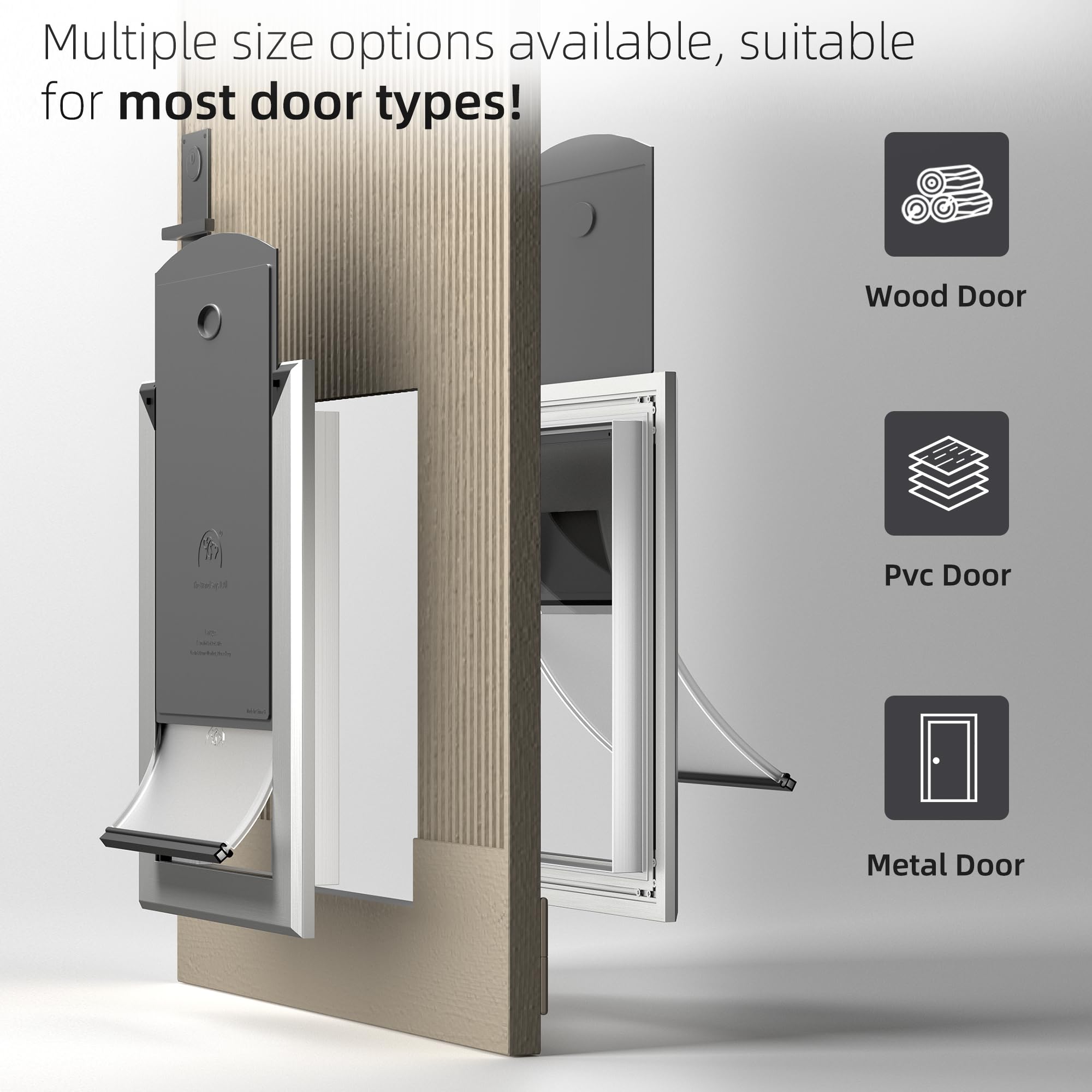MAVRICFLEX Heavy Duty Dog Door - Energy Efficient Aluminum Frame with Double Sliding Lock Panel & Magnetic Double Flaps for Large Dogs Up to 100lbs - Perfect for Patio, Garage, or Indoor/Outdoor Pet Access