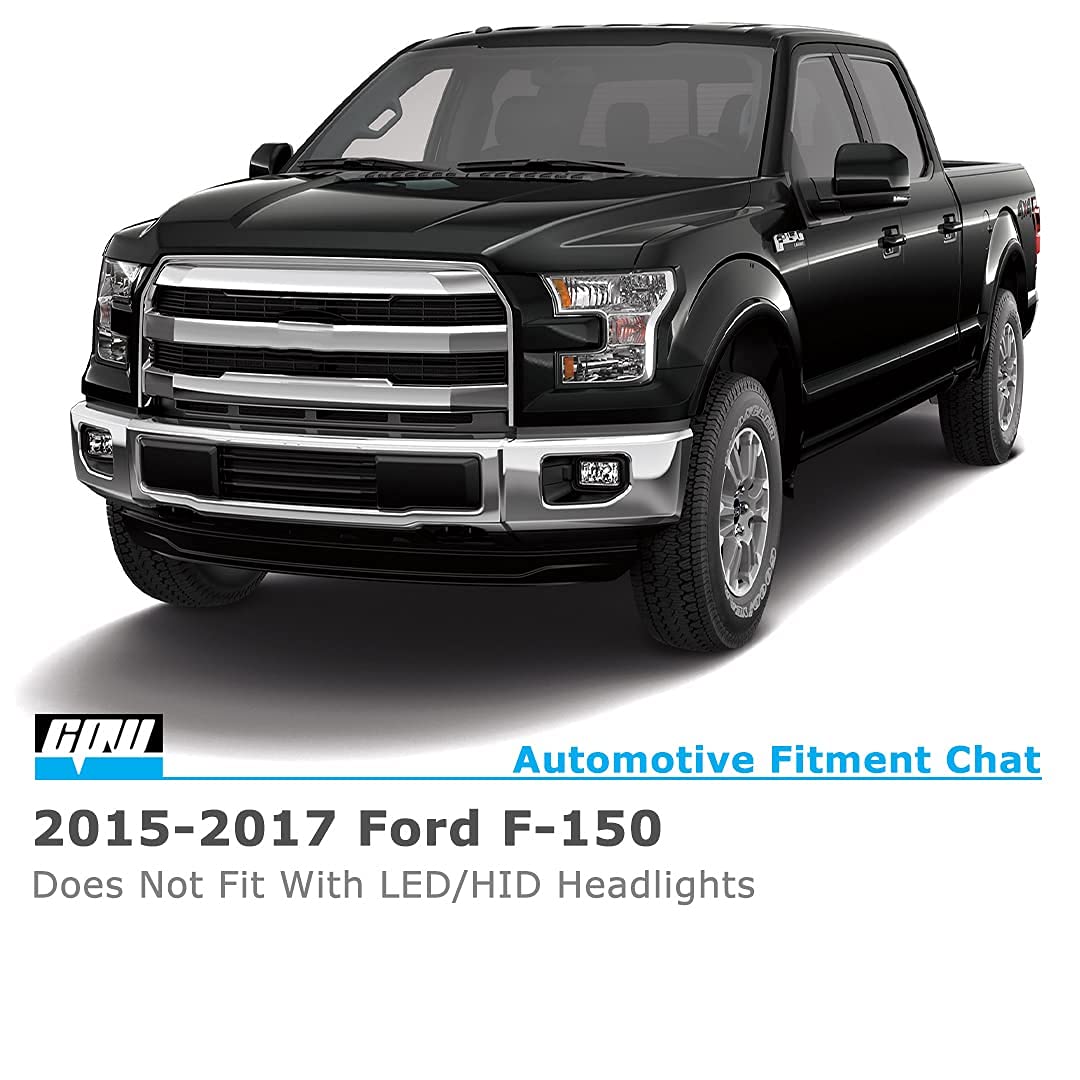 **2015-2017 Ford F150 F-150 Projector Headlights Assembly - High/Low Beam, Turn Signal & Amber Reflector - Aftermarket Replacement Headlamps (Left + Right Pair) - Perfect for Night Driving & Off-Road Adventures**