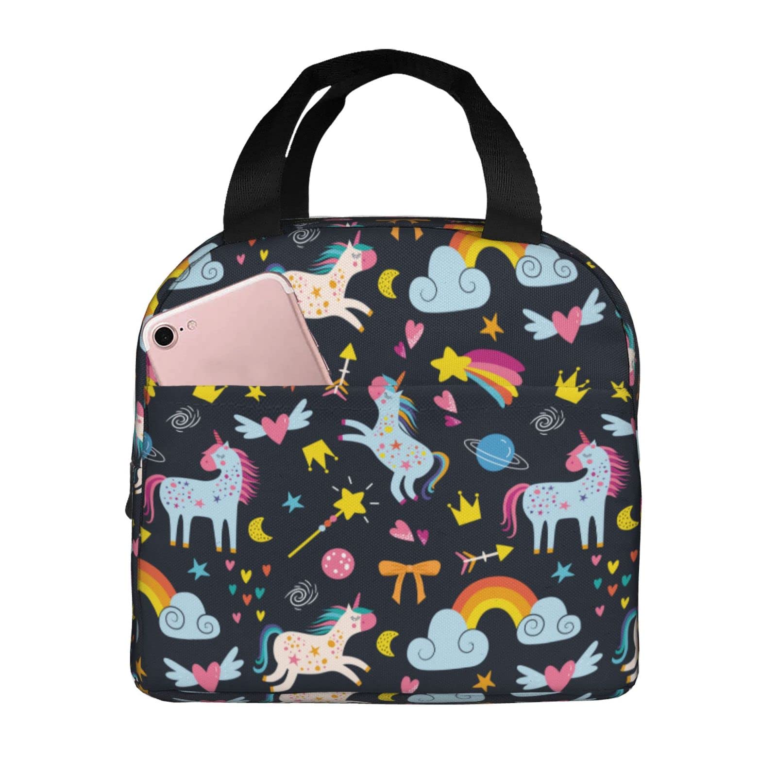 Insulated Leakproof Unicorn Lunch Box Cooler Tote Bag for Women, Men & Kids - Reusable Lunch Bag for Office, School, Picnic & Outdoor Activities