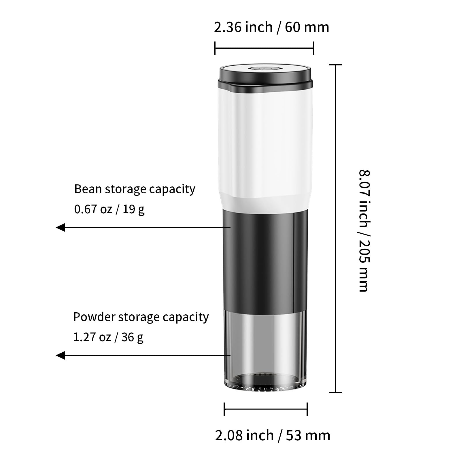 T-mark Single Person Portable Conical Burr Coffee Grinder - Cordless Electric Coffee Bean Grinder with Clean Brush for Travel, Camping, Office & Home Use | Perfect for Fresh Ground Coffee Anywhere