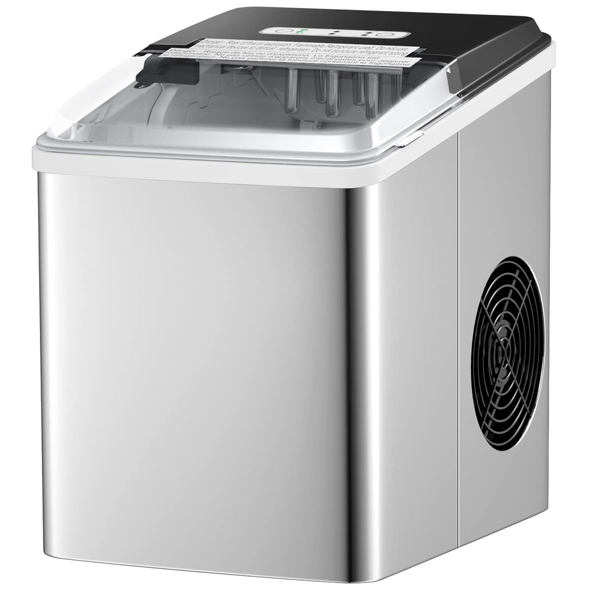 SIMOE Countertop Ice Maker Machine - 26.5 LBS/24H, 9 Cubes in 6 Mins, Self-Cleaning, 304 Stainless Steel, LED Display - Perfect for Home, Office, RV, and Outdoor Parties
