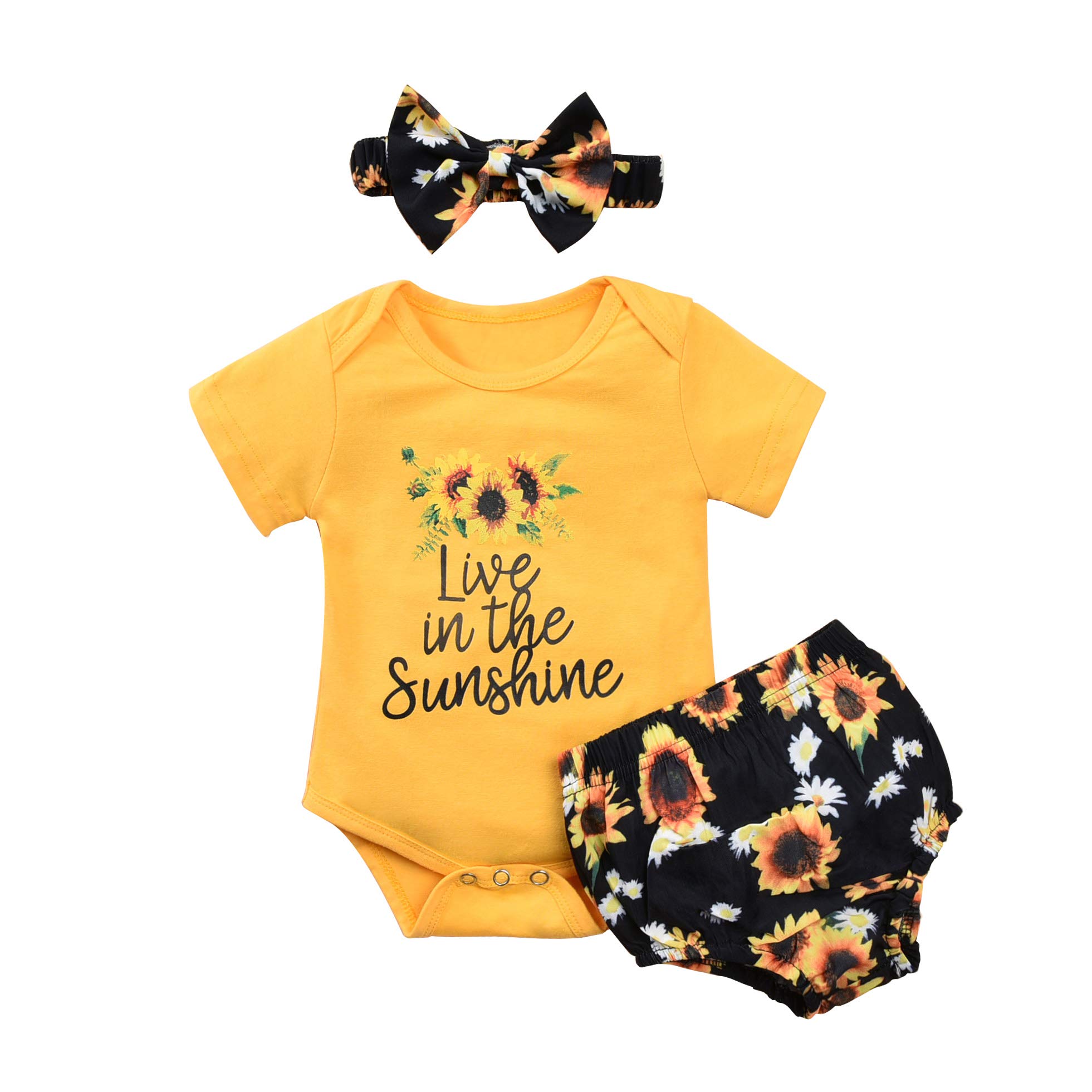 Unutiylo Newborn Baby Girl Clothes - Floral Romper & Shorts Set for Summer | Cute Infant Outfits for Playtime, Photos & Special Occasions