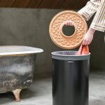 Brabantia 60L Laundry Hamper with Cork Lid - Black | Large Capacity Clothes Bin for Bedroom, Bathroom & Laundry Room Organization