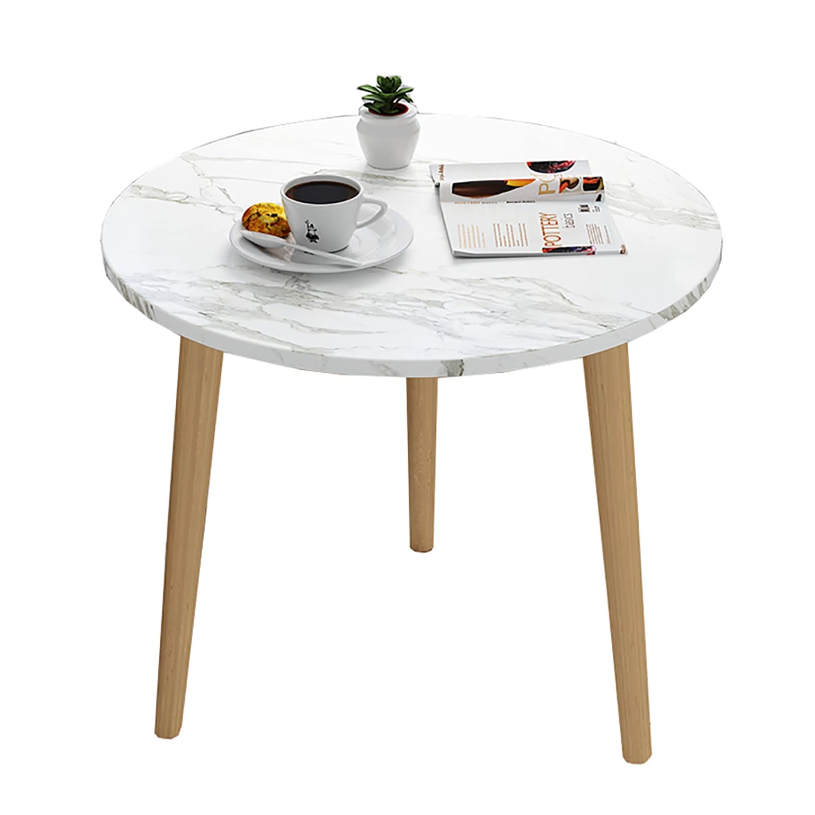 Modern Round Coffee Table - Small Simple Home Furniture for Living Room, Balcony, or Tea Corner - 60X52CM Compact Side Table in Stylish Design (Color B) - Perfect for Afternoon Tea, Reading Nook & Small Space Decor
