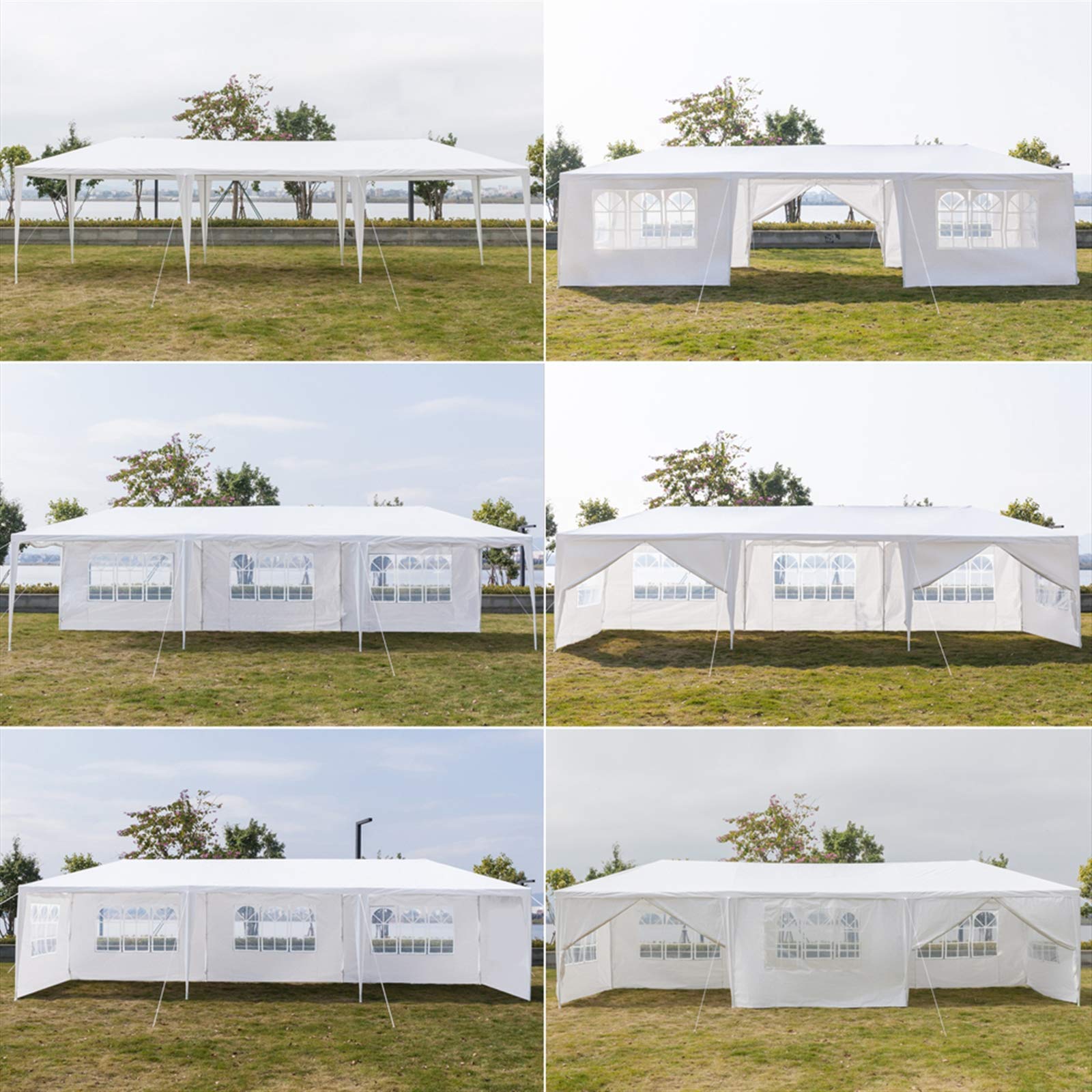 10'x30' Waterproof Outdoor Gazebo Canopy Tent with Removable Side Walls & Spiral Tubes - Perfect for Weddings, Parties, Camping, Market Stalls & Commercial Events (8-Sided Design with 2 Doors)