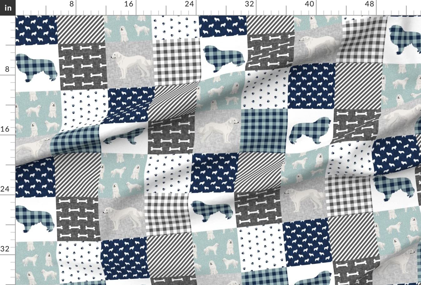 Great Pyrenees Dog Breed Printed Minky Fabric - Soft Plush Fat Quarter for Pet Quilts, Baby Blankets & Quilt Backing - Perfect for Sewing Projects & DIY Home Decor