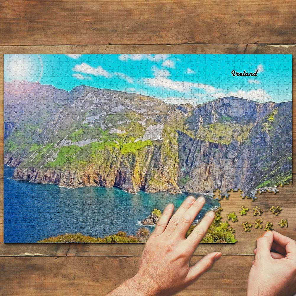 1000 Piece Ireland Slieve League Carrick Jigsaw Puzzle - Premium Wooden Travel Souvenir & Home Decor for Adults, Perfect for Relaxation & Family Game Night