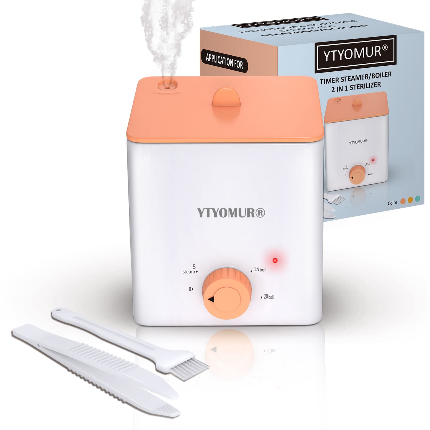 Sanitary Menstrual Cup Sterilizer & Disc Cleaner - 2-in-1 Boiling & Steaming Modes for Women's Hygiene Care - Auto Shutoff Timer with Cleaning Brush & Heat Resistant Clip - Perfect for Travel, Home & Gym Use