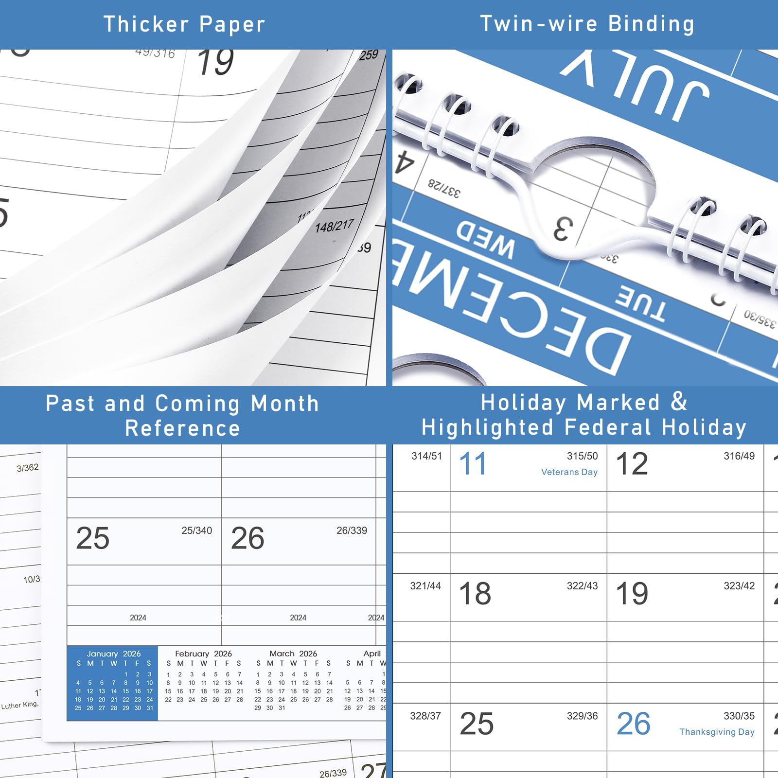 2025-2026 Wall Calendar with Thick Paper | 18 Months (July 2025 - December 2026) | 14.8