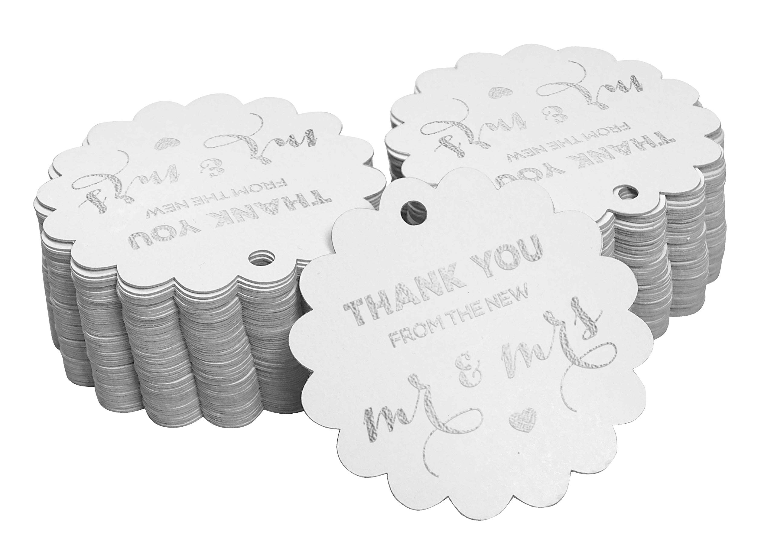50 Pack Real Silver Foil Wedding Favor Tags - Elegant Thank You Gift Tags for Bridal Shower, Baby Shower & Party Favors - Perfect for Wedding Decorations, Gift Wrapping & Special Events