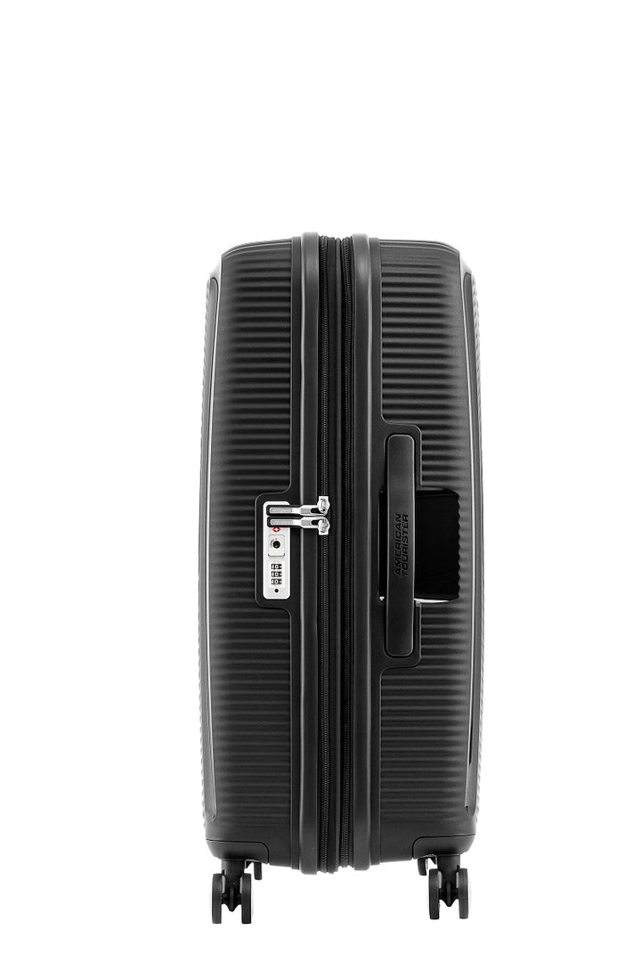 American Tourister Curio 2.0 55cm Carry-On Luggage - Lightweight Small Suitcase with Spinner Wheels, Black - Perfect for Weekend Trips & Business Travel