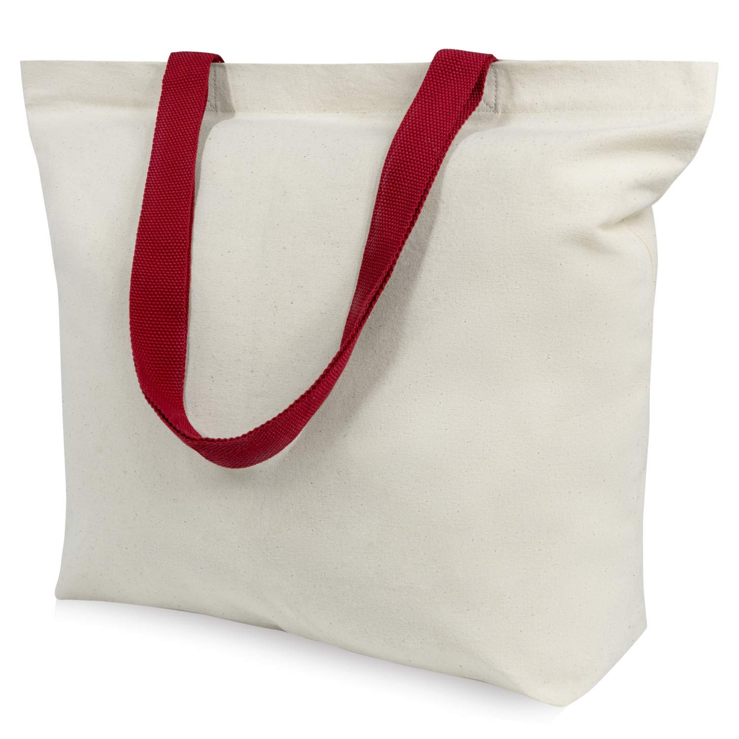 TOPDesign 2-Pack Magnetic Snap Canvas Tote Bags - Reusable Eco-Friendly Grocery Shopping Bags for DIY Custom Designs | Perfect for Farmers Market, Beach Trips & Everyday Use