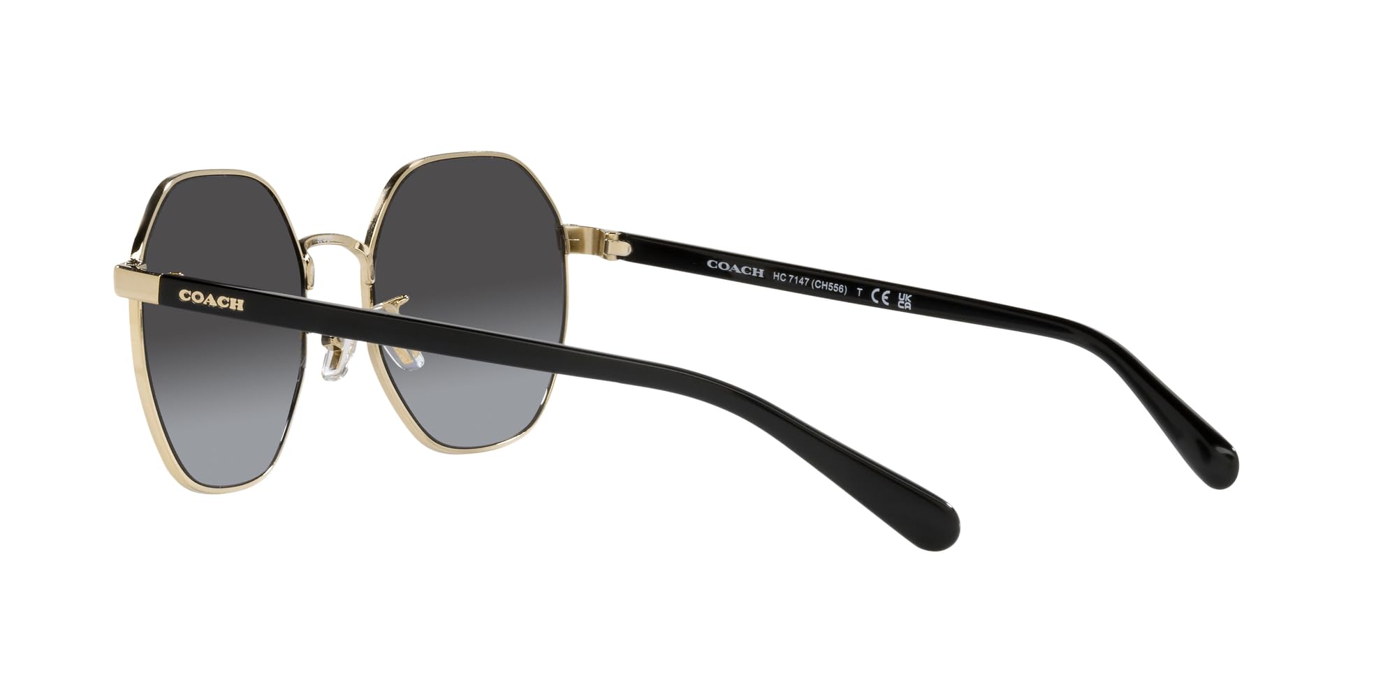 Coach Women's HC7147 Hexagonal Sunglasses - UV Protection, Polarized Lenses for Driving, Beach & Outdoor Fashion Accessories