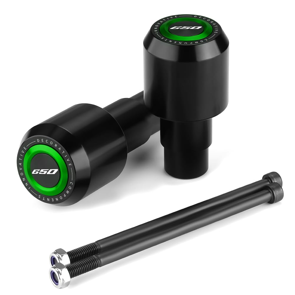 Kawasaki Ninja 650 Frame Sliders Crash Bar Protector (2017-2024) - No Cut Engine Guard Kit for EX650 Motorcycle Accessories | Impact Protection for Street Riding & Track Days (Green)