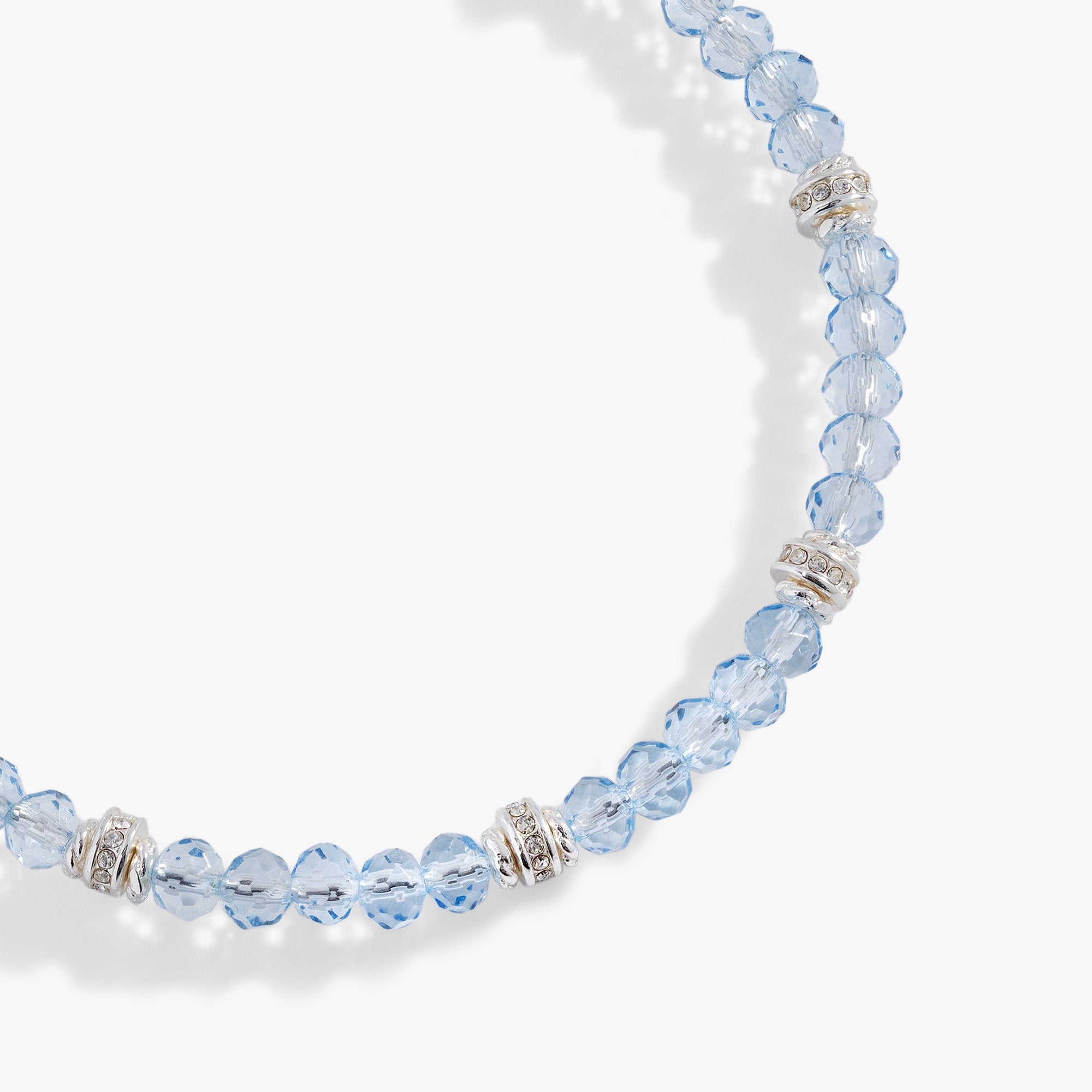 Blue Crystal Beaded Bangle Bracelet for Women - Elegant Handmade Jewelry Gift for Birthday, Wedding & Party Accessories