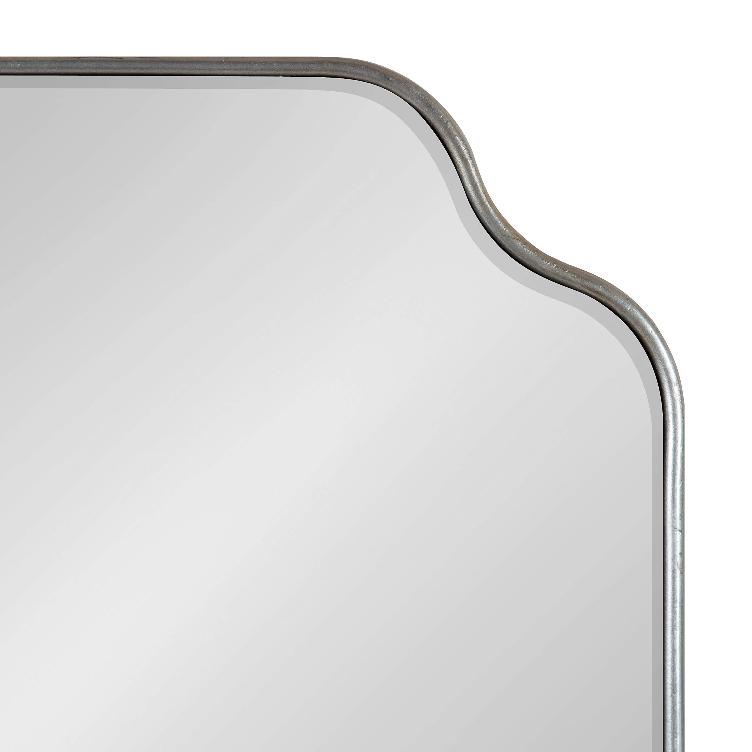 Kate & Laurel Plumley Glam Scalloped Wall Mirror 24x36 Inches - Silver Transitional Mirror for Living Room, Bedroom & Entryway Decor | Elegant Wall Art for Home & Office