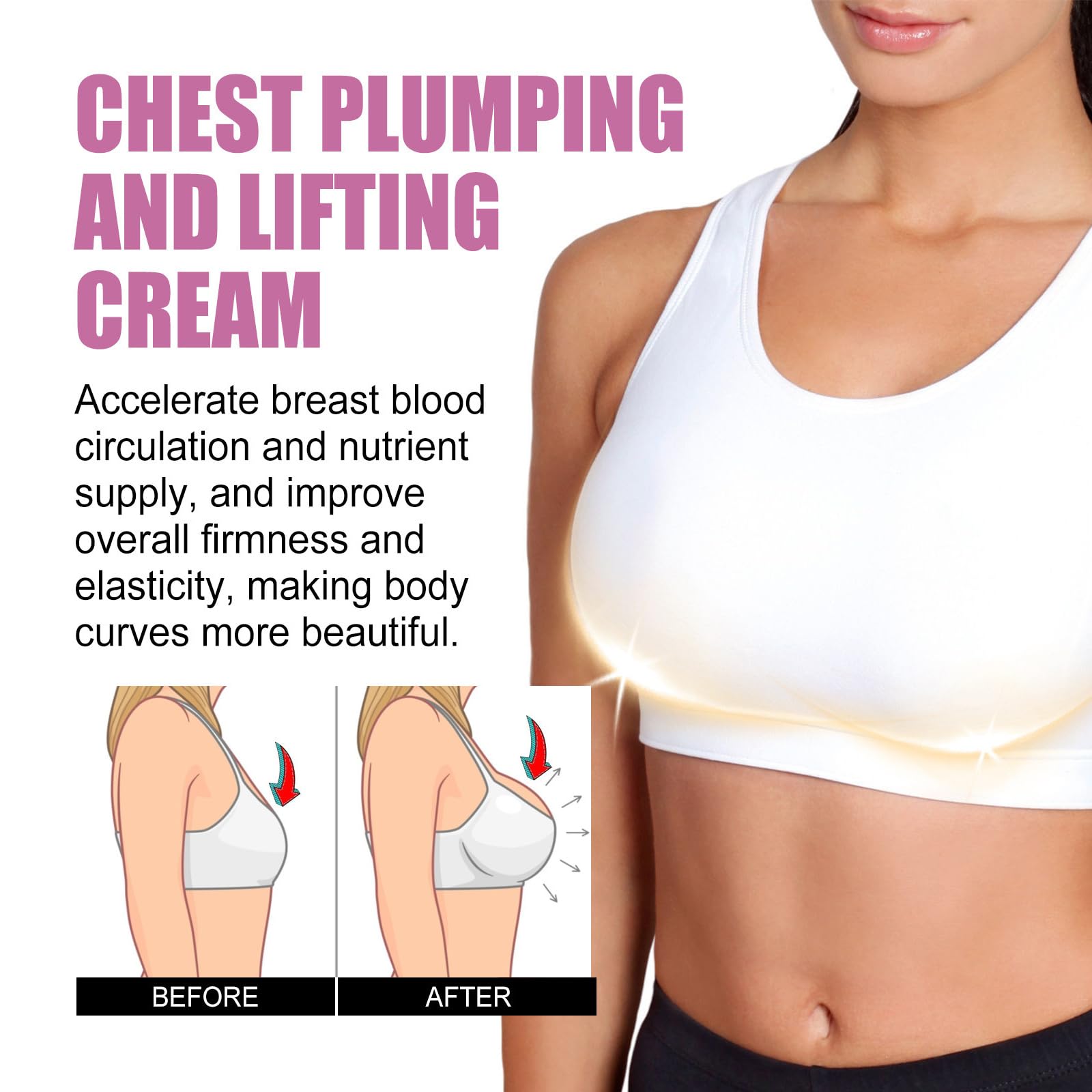 KOAHDE Breast Firming & Lifting Cream - 100G Natural Breast Enhancement Massage Cream for Women - Improves Skin Elasticity & Tightness - Perfect for Post-Pregnancy, Weight Loss & Age-Related Sagging