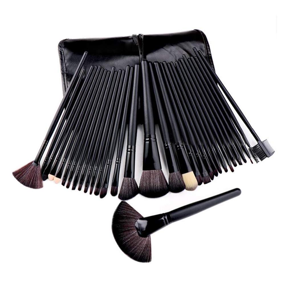 32-Piece Professional Makeup Brush Set for Foundation, Liquid, Cream, Powder, Eyeshadow & Blush - Includes Concealer Brushes & Portable Storage Bag | Perfect for Travel, Home & Professional Makeup Artists