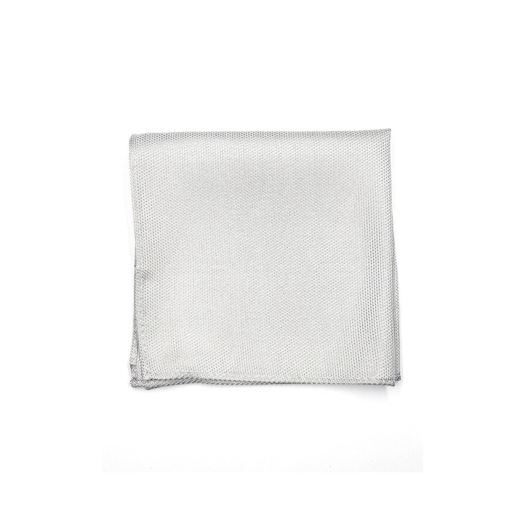 ABELARD Textured Silver Pocket Square - Elegant Men's Accessory for Weddings, Business & Formal Events