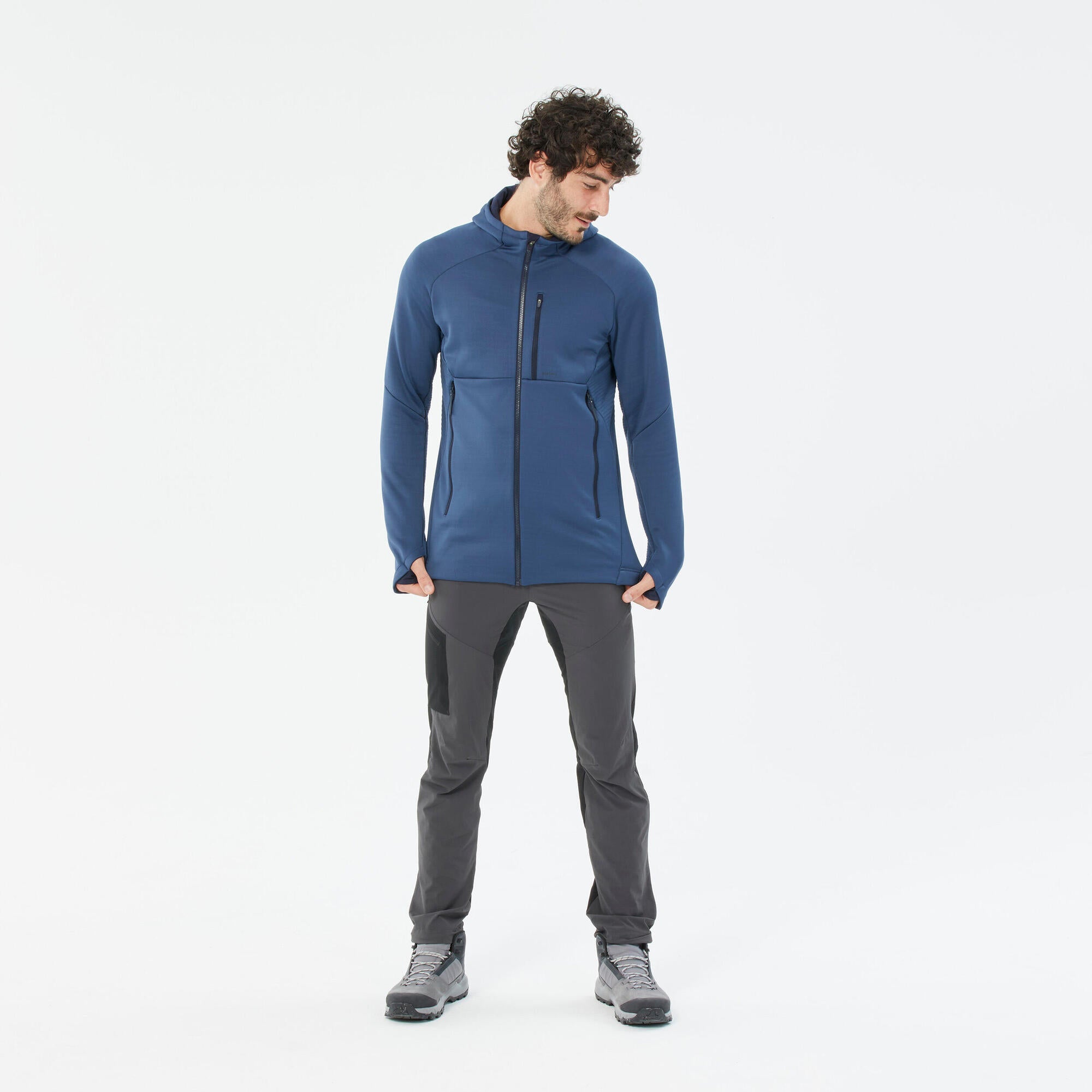 Quechua Men's MH520 Hooded Fleece Jacket for Hiking & Outdoor Activities - Warm & Lightweight for Camping, Trekking & Winter Adventures