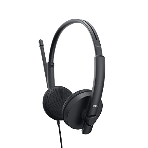 Dell Stereo Headset WH1022 - Noise Cancelling Wired Headphones with Mic for PC, Laptop, Gaming & Office Use - Comfortable Over-Ear Design for Long Work Sessions & Online Meetings