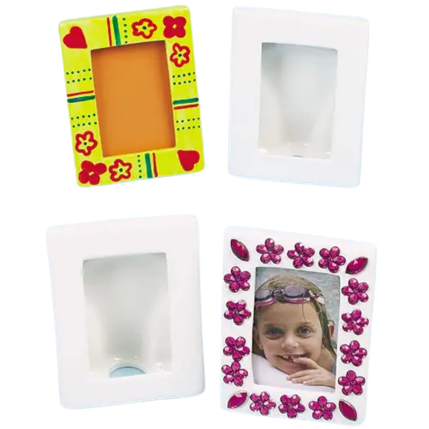 Mini Porcelain Photo Frames - Set of 4 Small Elegant Picture Frames for Wall or Tabletop Display - Perfect for Home Decor, Wedding Photos, and Keepsakes