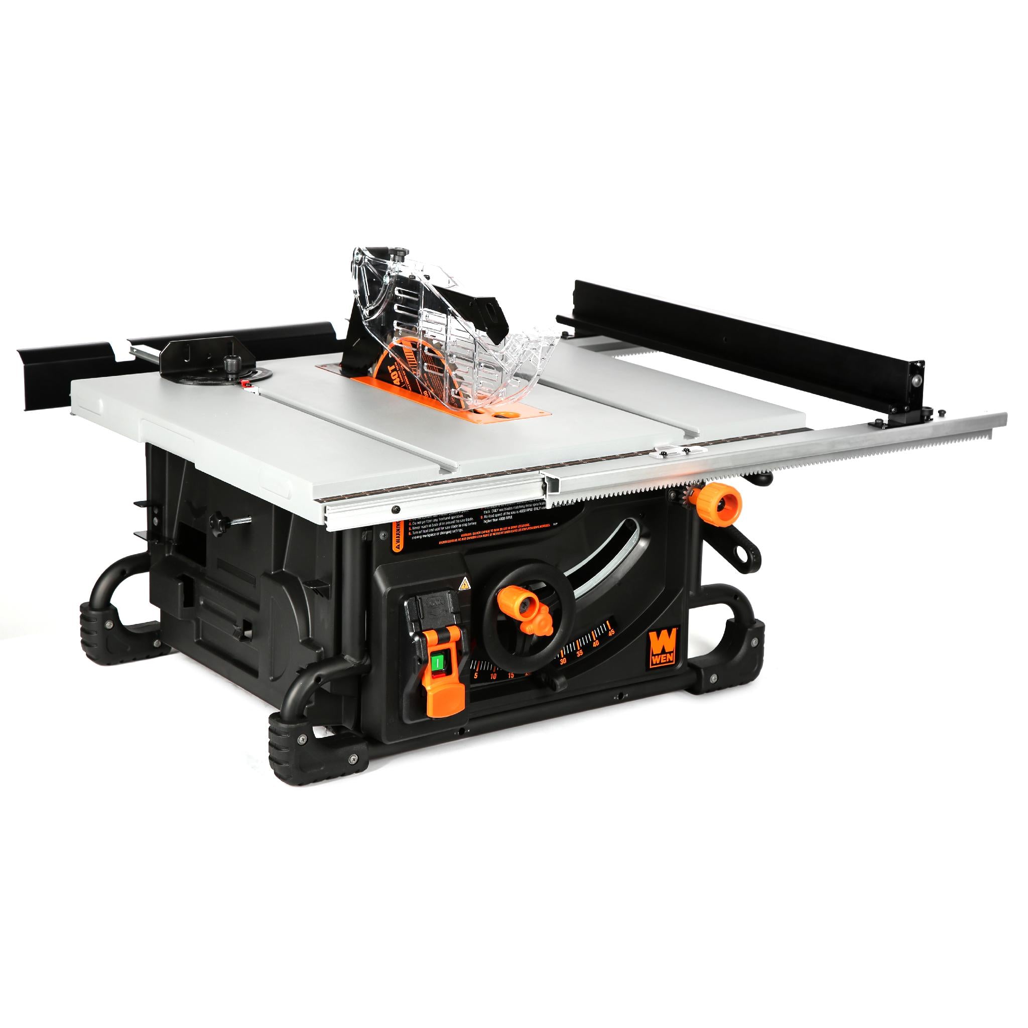 WEN TT1015 15 Amp 2 HP 10 Inch Industrial Benchtop Jobsite Table Saw - Powerful Woodworking Tool for DIY Projects & Professional Workshops