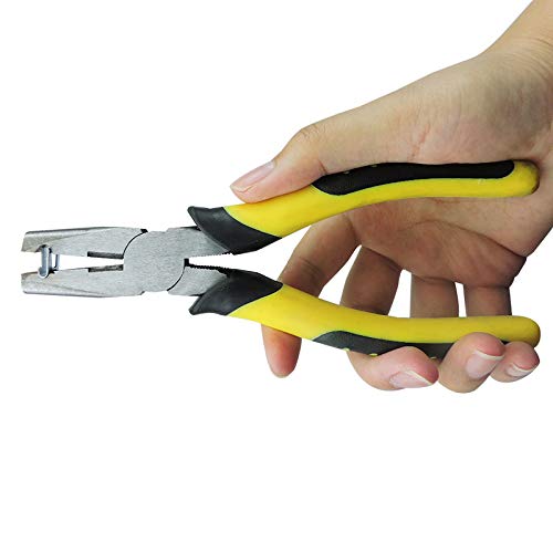 Heavy Duty Hog Ring Pliers - Professional Cage Fastening Tool Kit for Rabbit, Chicken & Poultry Wire Mesh - Durable Animal Cage Clip Fastener with Ergonomic Grip - Perfect for Pet Enclosures, Farm Fencing & DIY Projects