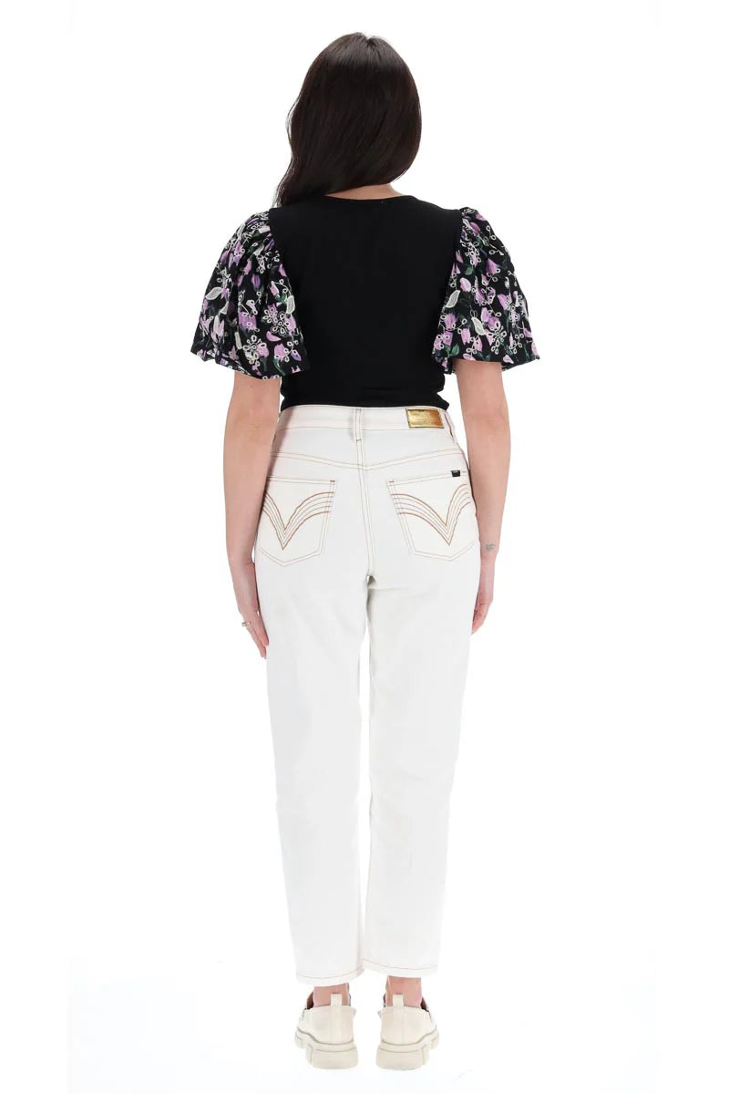 Bevvy Top Black Print - Stylish Women's Graphic Tee for Casual Wear, Outfits & Everyday Fashion