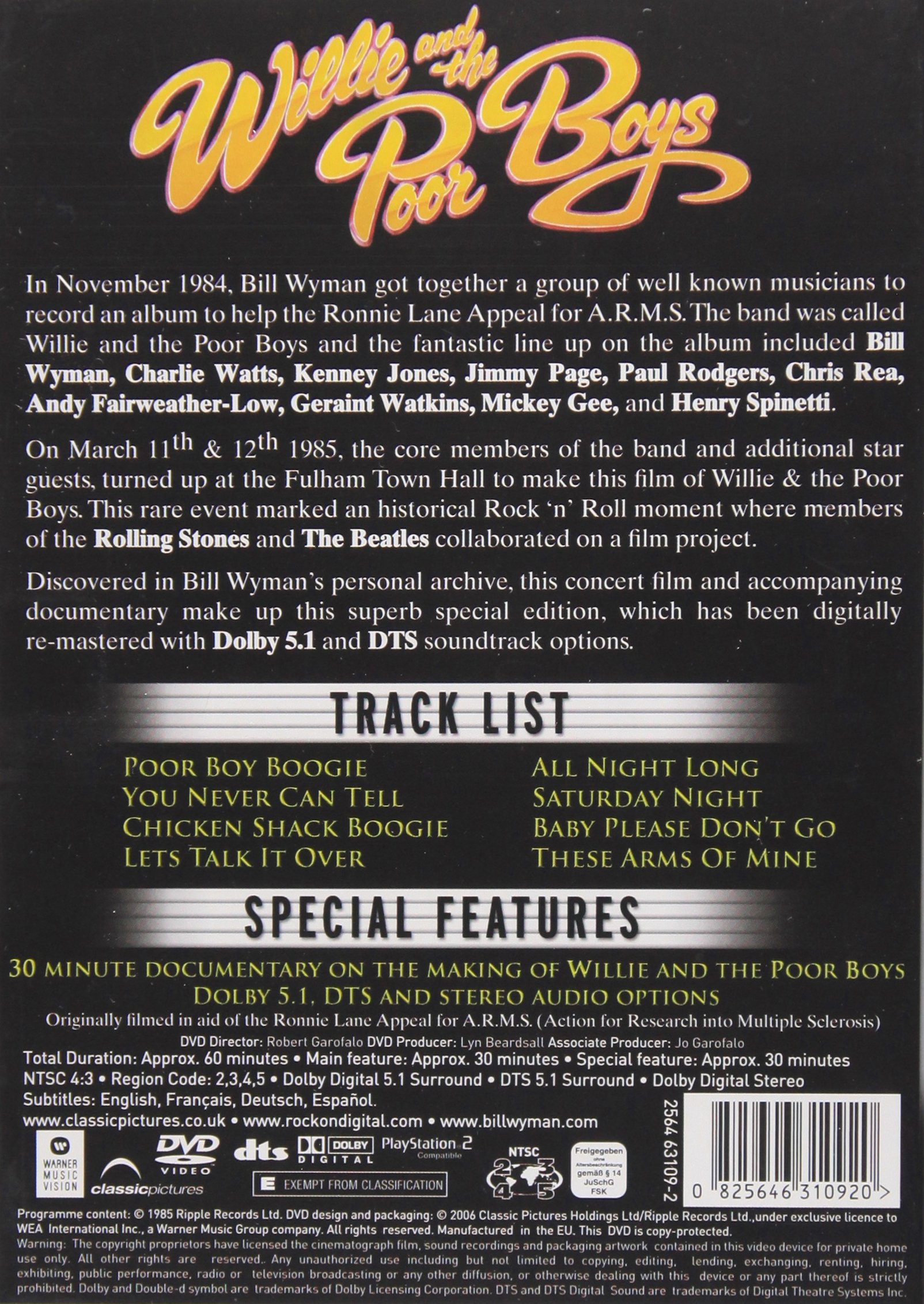 Willie & the Poor Boys Live Concert Album - Classic Rock Music CD - Perfect for Road Trips, Parties & Music Lovers
