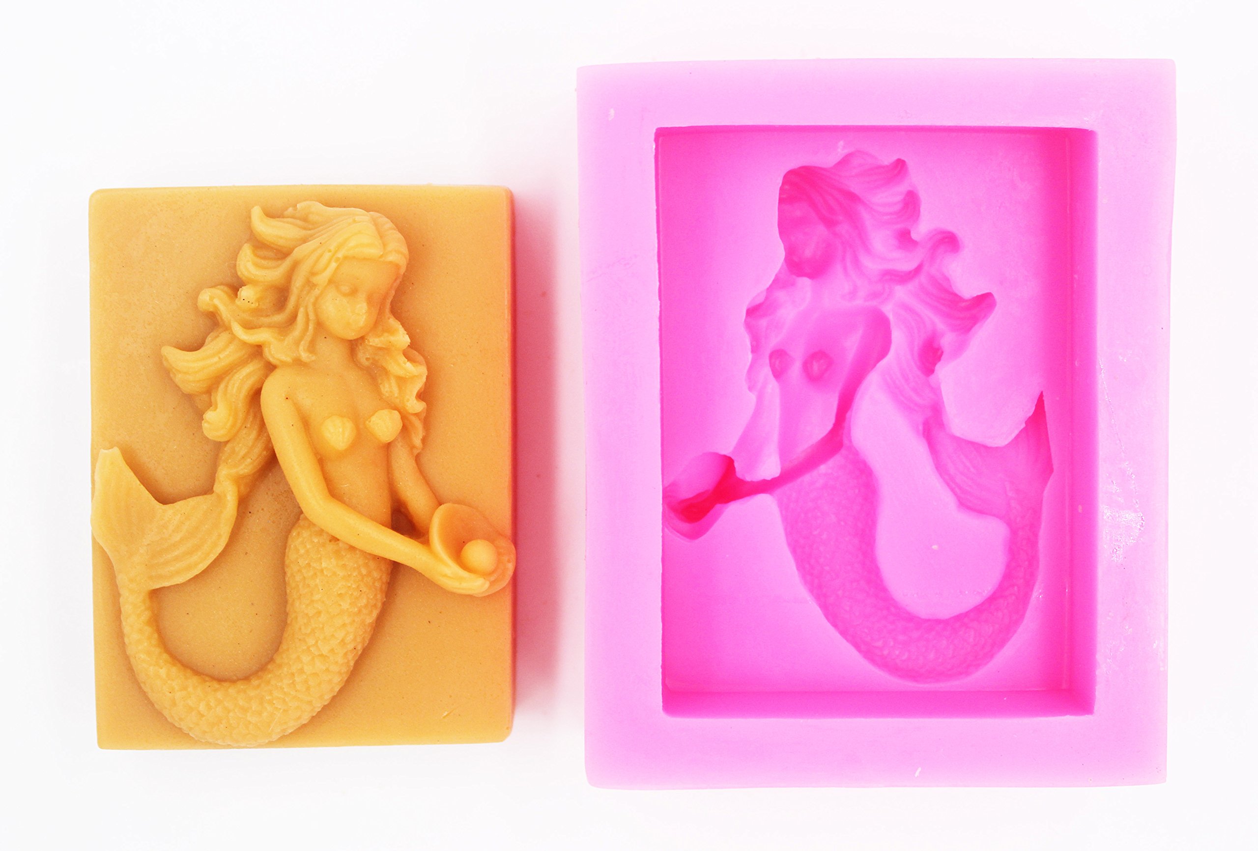 Premium Mermaid Silicone Soap Mold S282 - DIY Handmade Soap Making Kit for Bath Bombs, Candles & Resin Crafts - Perfect for Birthday Gifts, Spa Parties & Home Decor