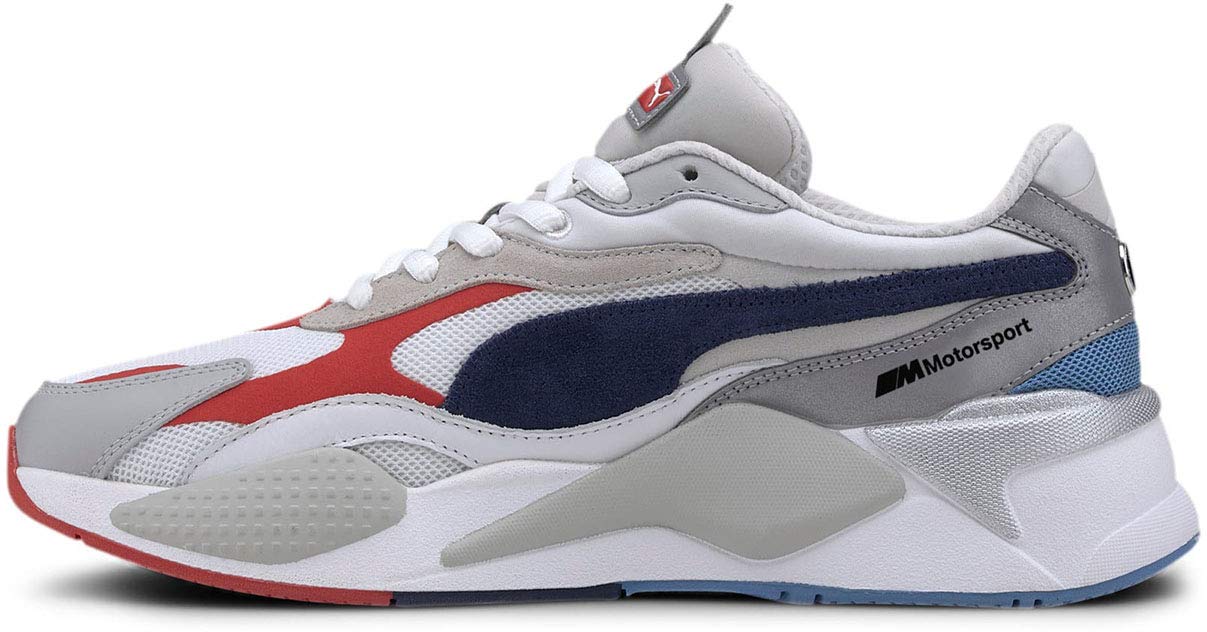 PUMA Men's BMW MMS RS-Cube White Athletic Running Shoes - Lightweight Sneakers for Racing, Training & Casual Wear