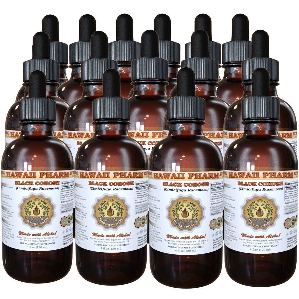 Organic Black Cohosh Liquid Extract (Cimicifuga Racemosa) - 4 Pack, 15x4 oz Herbal Tincture Supplement for Menopause Relief & Women's Wellness - Supports Hormonal Balance & Sleep Aid