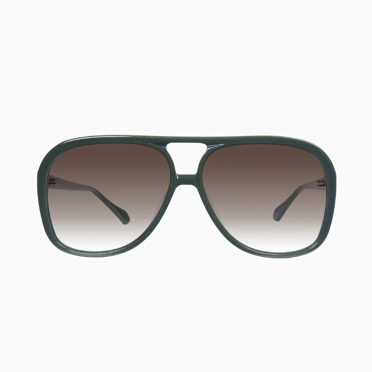 Bang Army Green Sunglasses with Gold Metal Frame & Brown Gradient Lens - Stylish Outdoor Shades for Hiking, Driving, and Beach Activities
