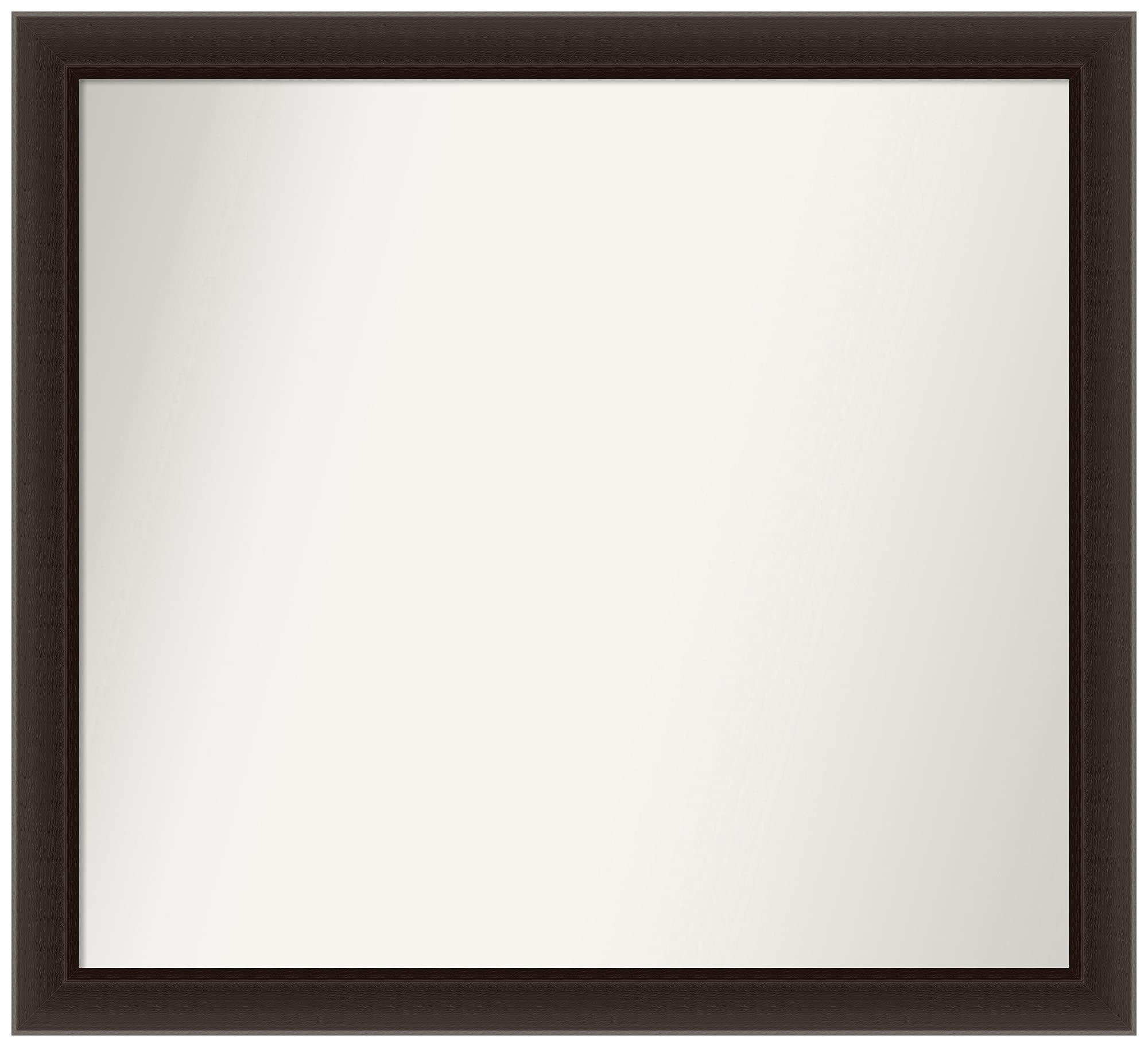 Amanti Art Custom Wall Mirror - Non-Beveled 30.5x33.5 Inch Rectangular Bathroom Mirror with Narrow Espresso Brown Frame - Handmade Home Decor for Living Room, Bedroom & Bathroom - Available in Various Sizes
