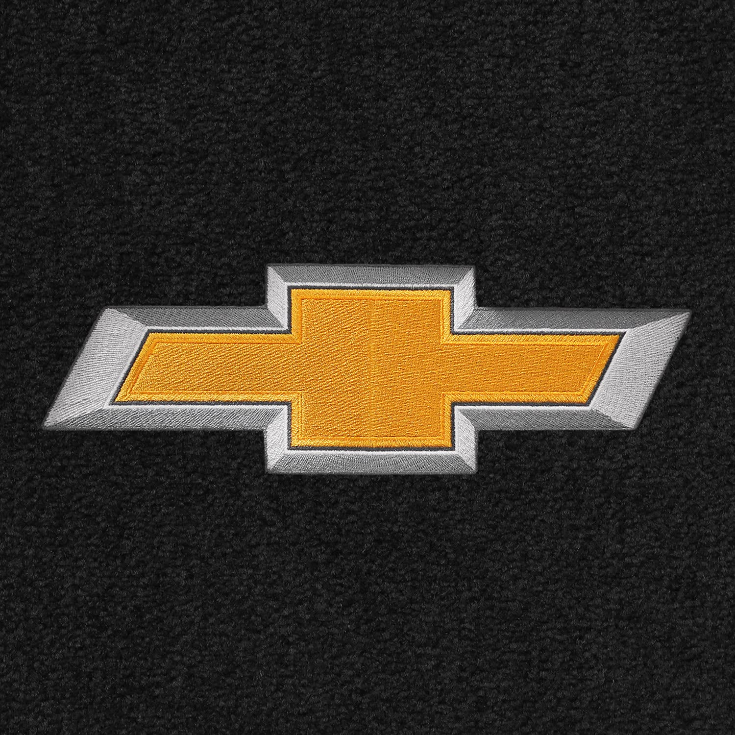 Premium Custom-Fit Carpeted Floor Mats for Chevy Suburban 2015-2020 - Luxury Car Floor Liners with Gold Bowtie Design (Charcoal, 4-Piece Set for Bench Seats) - Perfect for All-Weather Protection & Interior Style Enhancement