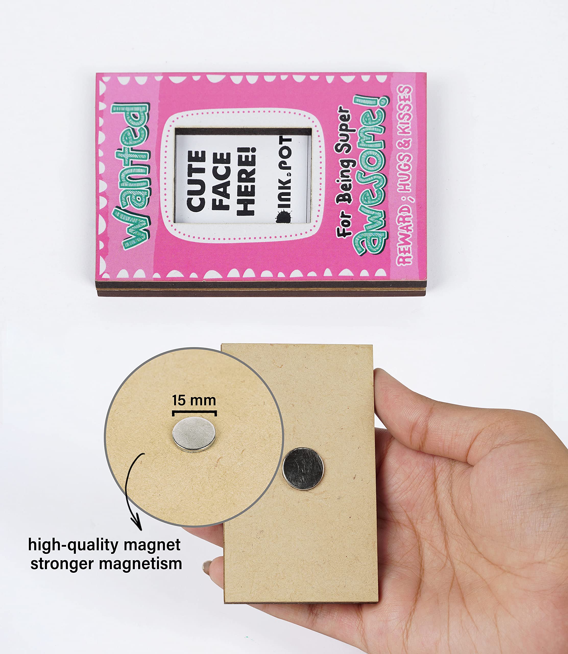 Super Awesome Magnetic Photo Frame for Refrigerator - Mini Picture Frame Gift for Kids & Friends (9x5.5cm) - Perfect for Displaying Family Photos, Memories, and Notes in Kitchen, Office, or Dorm Room