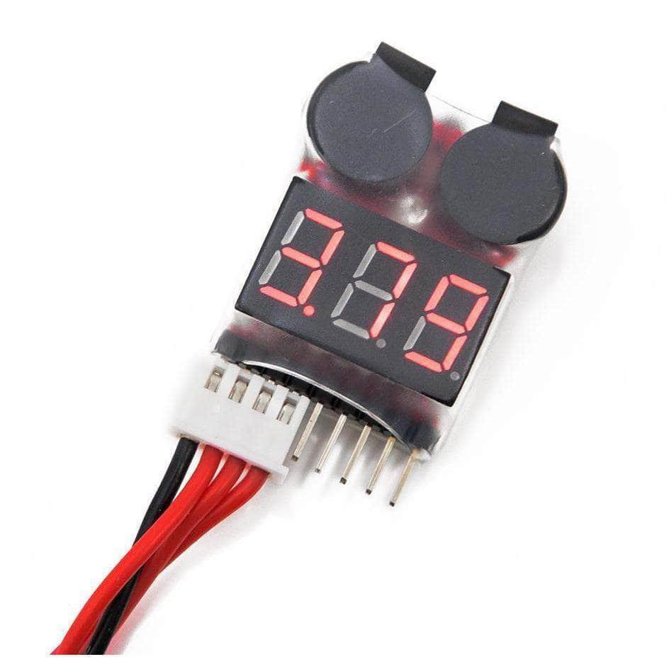 1-8S LiPo Battery Voltage Tester with LCD Display & Low Voltage Alarm - RC Drone Car Boat Battery Checker for Hobbyists and DIY Projects