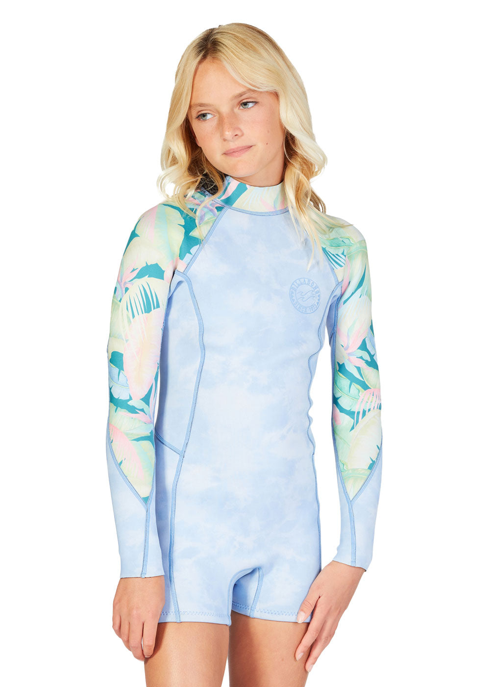 Billabong Girls 1mm FL Back Zip Long Sleeve Spring Wetsuit - Perfect for Surfing, Swimming & Water Sports in Cool Weather