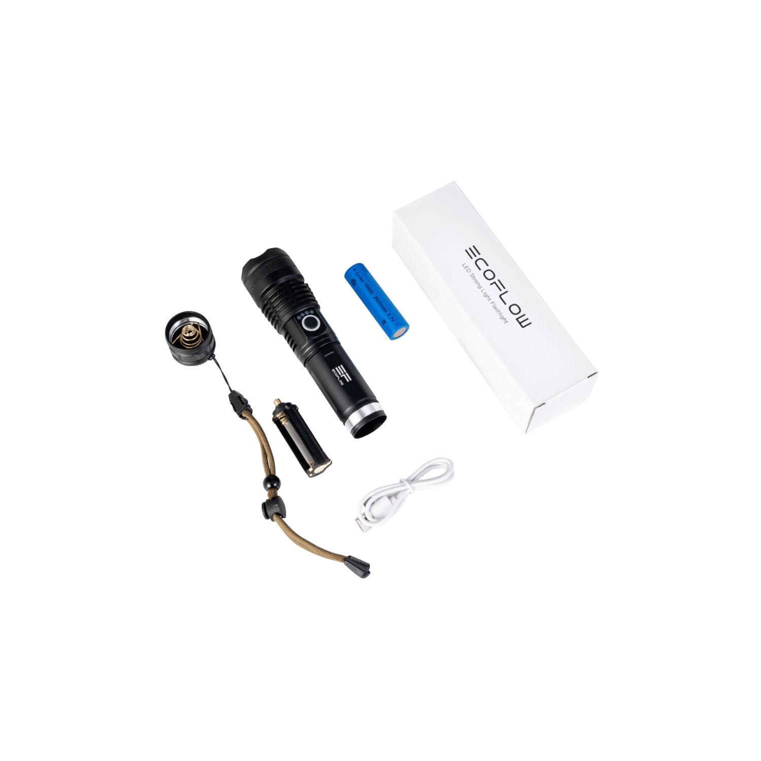 EcoFlow Portable LED Flashlight - High Lumens, Rechargeable, Waterproof for Camping, Hiking & Emergency Use