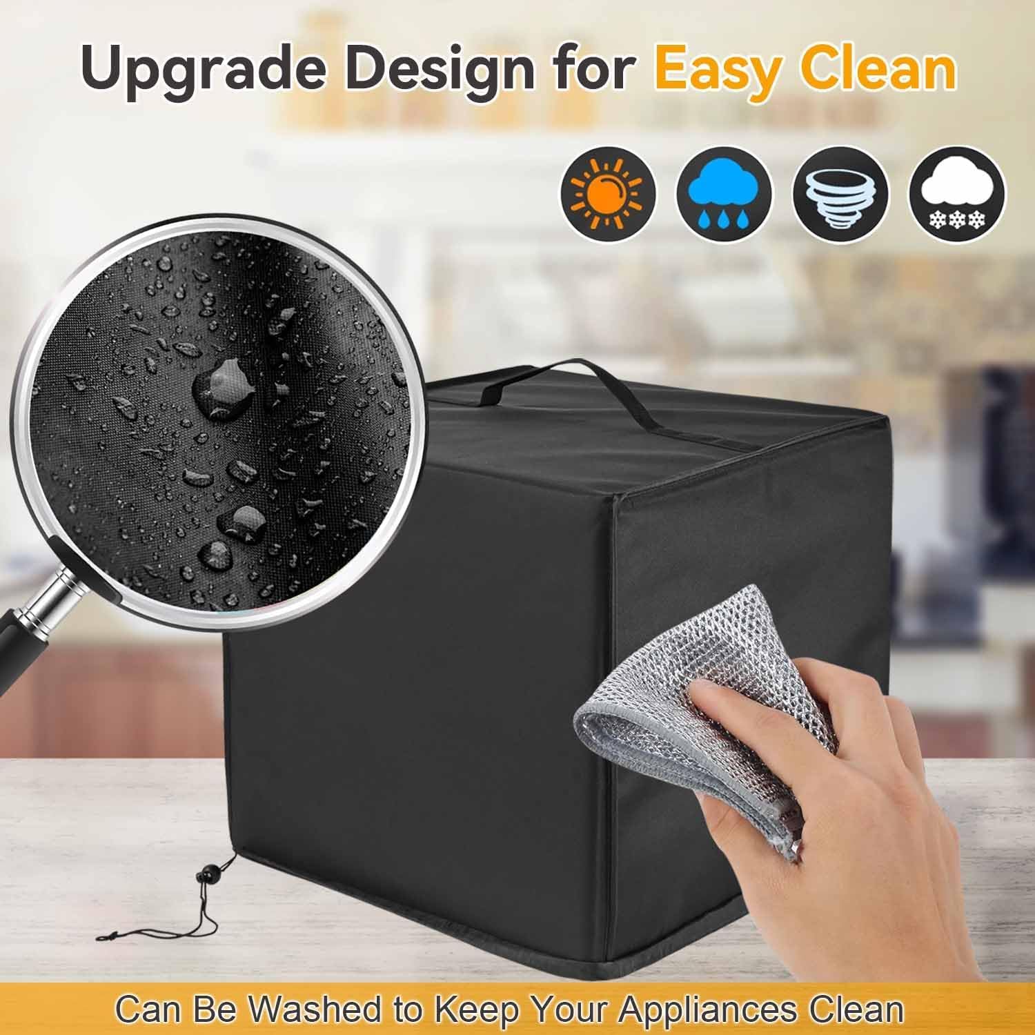 Heat-Resistant Waterproof Dust-Proof Air Fryer Cover - Compatible with Ninja DZ201 Foodi 8 Quart, DZ401 Foodi 10 Quart, DZ550 & COSORI 9 Qt (19.3