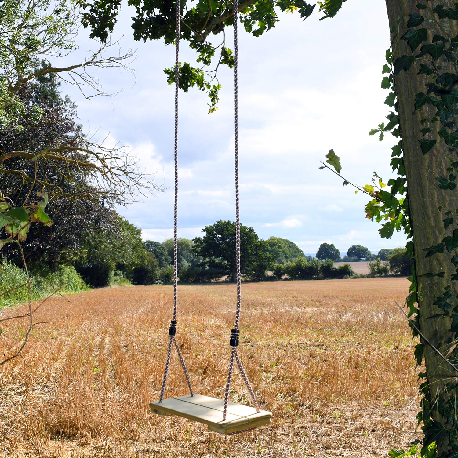 Outdoor Tree Swing for Kids & Adults - Heavy Duty Garden Swing with Adjustable Rope - Perfect for Backyard, Park, and Camping Fun