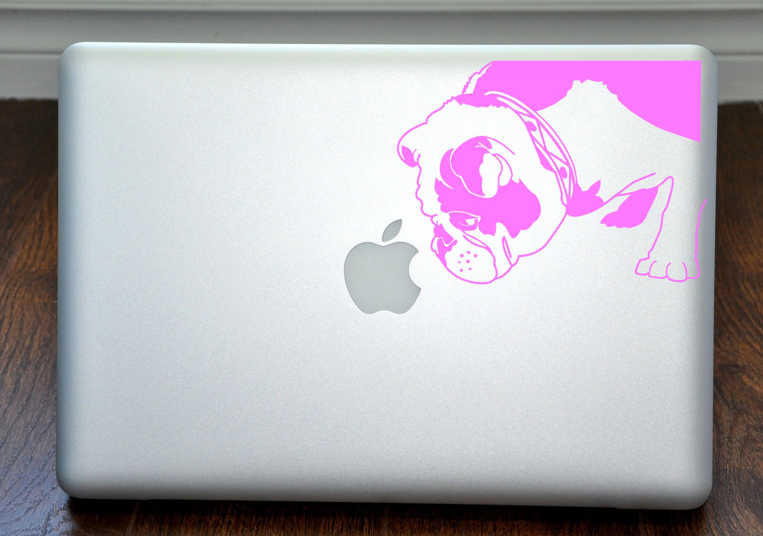 Brit the English Bulldog Soft Pink Vinyl Decal Sticker for 13 Inch Laptop - Cute Laptop Skin for MacBook, Dell, HP - Perfect for School, Office & Home Decor