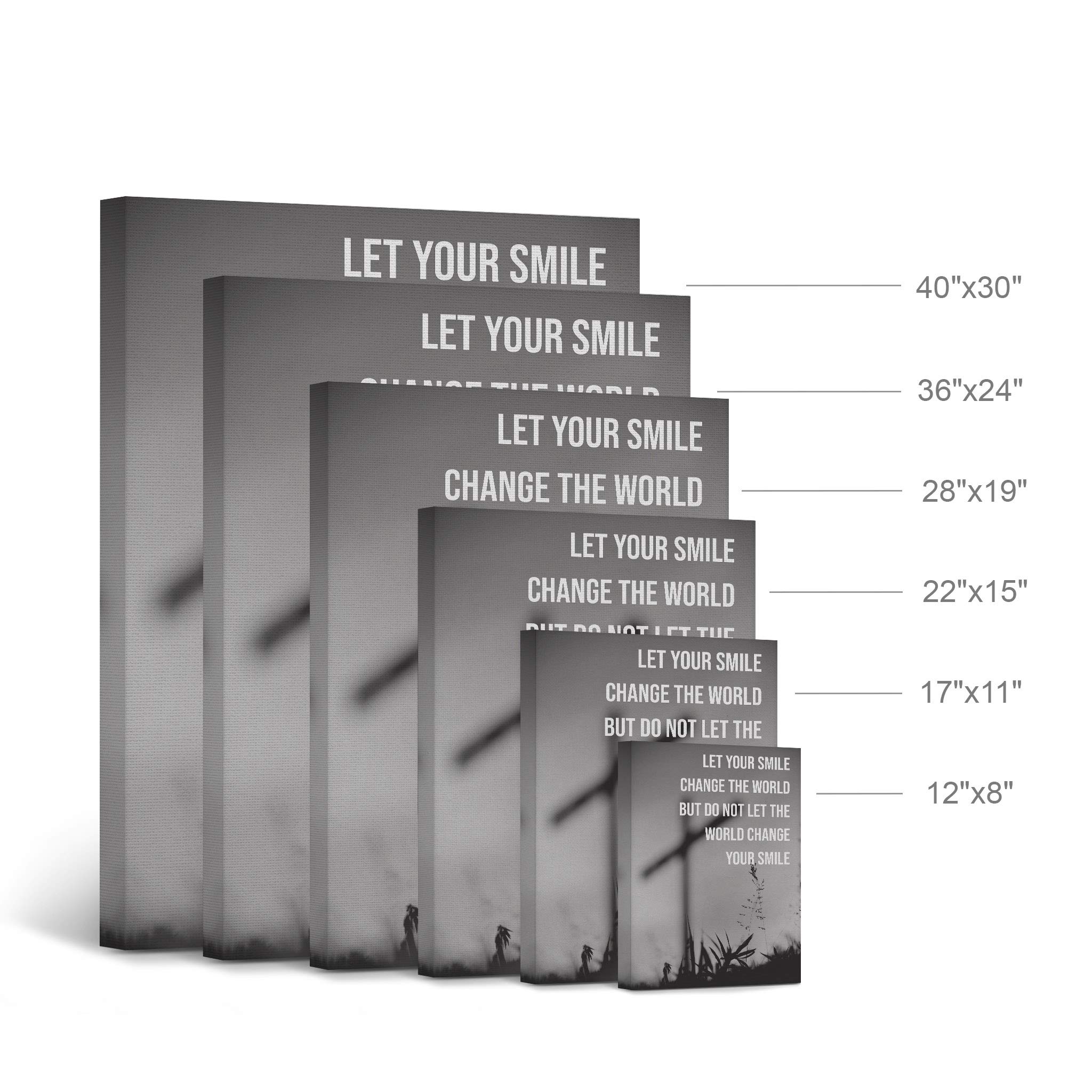 Smile Art Design Scripture Wall Art Canvas Print - Let Your Smile Change the World Bible Verse Christian Home Decor (40x30 Inches) - Perfect for Living Room, Bedroom, Church & Prayer Space - Ready to Hang Religious Gift