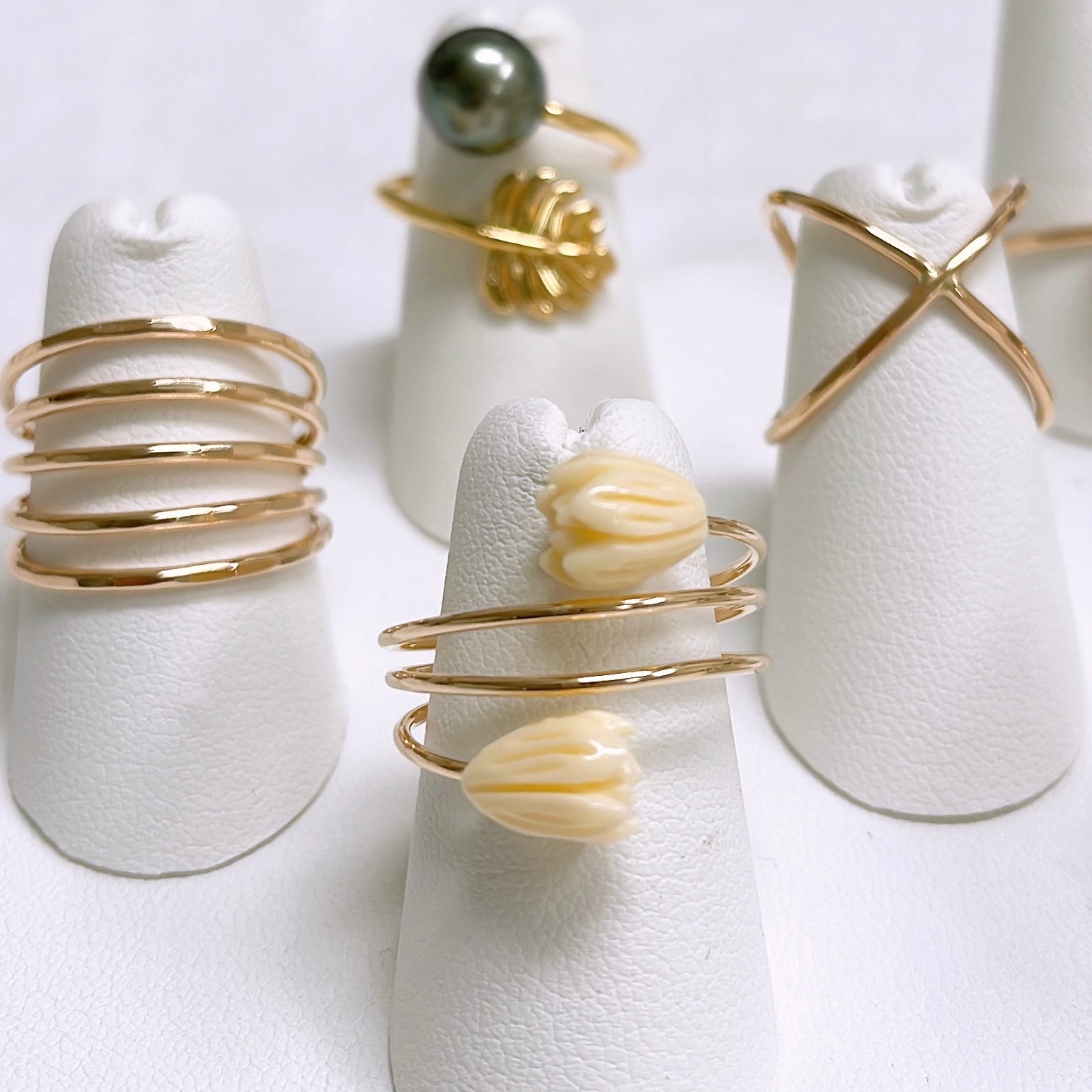 Ihilani Pikake Beaded Ring (R219) - Elegant Hawaiian Floral Jewelry for Women, Perfect for Weddings & Special Occasions