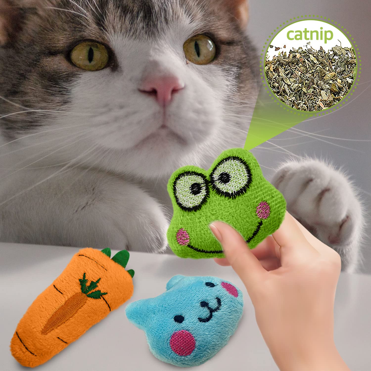12 Pack Catnip Toys for Cats - Silvervine Sticks, Catnip Balls, Mice & Kicker Toys | Organic Chew Toys for Kittens & Teething Relief | Interactive Plush Mouse with Feathers - Perfect for Indoor Cat Play & Enrichment