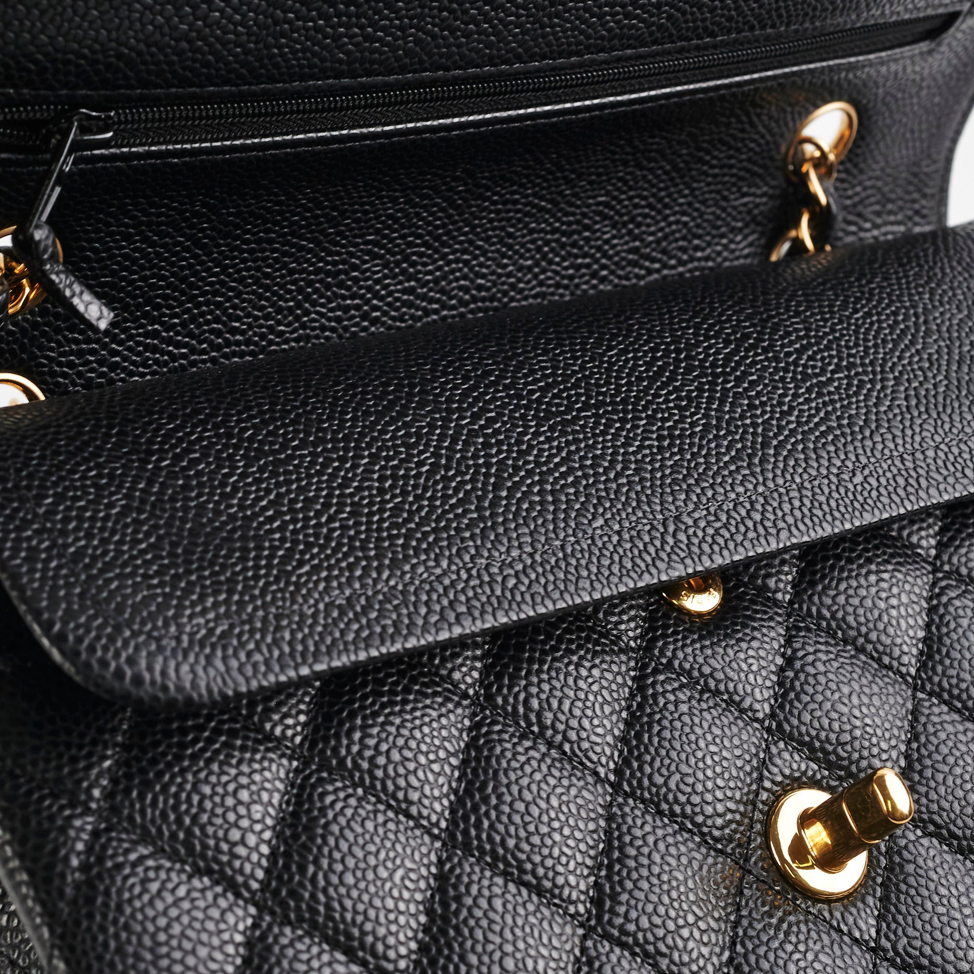 Authentic Chanel Caviar Medium/Large Double Classic Flap Bag Black 2022 - Luxury Handbag for Women, Perfect for Work, Evening Events & Special Occasions